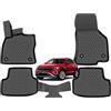W-Parts 4 TAPPETI - TAPPETINI IN GOMMA A VASCA 3D TPE PER VW T-ROC dal 2017 al 2025