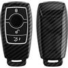 kwmobile Custodia Copri Chiave Compatibile con Mercedes Benz Smart-Key (solo Keyless) - Cover Coprichiave Telecomando Auto in Plastica e Silicone - Effetto Carbonio