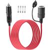 LANMINGLEL Cavo di prolunga per accendisigari da 14 AWG, 12 V/24 V, cavo di prolunga con luce LED e fusibile da 20 A, per pompa pneumatici, compressore d'aria (1,5 m)