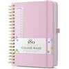 Umriox Taccuino rilegato a spirale B5 - Copertina rigida in pelle - 100 g/m² - 180 pagine - Carta spessa - Per il lavoro, la scrittura, l'apprendimento, i viaggi - 19 x 25 cm - Rosa