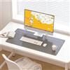 DAWNTREES Tappetino da scrivania, tappetino da tavolo in pelle per ufficio, antiscivolo, mousepad grande per ufficio, sottomano per laptop, adatto per ufficio, casa e desktop (grigio scuro, 80 x 40 cm