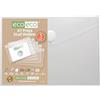 eco-eco eco154 - Raccoglitore con bottone a pressione, formato A7, 95% riciclato, trasparente, in plastica, confezione da 5