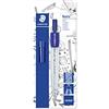 Staedtler Noris 550 - Compasso Scuola Media Elementare e Superiore, Include Tubetto per Mine, Con una spilla da balia ottusa, Lunghezza 124 mm, Diametro massimo del cerchio di disegno: 300 mm