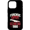 True Crime Merch for Investigative Crime Custodia per iPhone 16 Pro Esperto forense dalla nascita 1980 Compleanno a tema crimine vero
