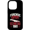 True Crime Merch for Investigative Crime Custodia per iPhone 14 Pro Esperto forense dalla nascita 1981 Compleanno a tema crimine vero