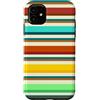Y2K Retro Aesthetic Stripes Pattern Desi Custodia per iPhone 11 Y2K Stripe Pattern Bordeaux Teal Giallo Retro Estetica