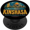 Democratic Republic Congo Souvenir Gift Vintage Kinshasa DR Congo viaggio souvenir regalo punto di riferimento PopSockets PopGrip Adesivo