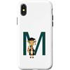 Timowo Studio Custodia per iPhone X/XS Giraffa Diploma Lettera M Alfabeto Animale