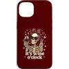 Tipsy Bones Studio Custodia per iPhone 13 Scheletro divertente Wine O'Clock Pretty Red Bow Goth Valentine