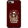 Tipsy Bones Studio Custodia per iPhone 7 Plus/8 Plus Scheletro divertente Wine O'Clock Pretty Red Bow Goth Valentine