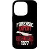 True Crime Merch for Investigative Crime Custodia per iPhone 14 Pro Esperto forense dalla nascita 1977 Compleanno a tema crimine vero
