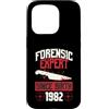 True Crime Merch for Investigative Crime Custodia per iPhone 15 Pro Esperto forense dalla nascita 1982 Compleanno a tema crimine vero