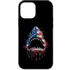 Paint Dripping Patriotic 4th of July US Custodia per iPhone 12 mini Megalodon - Squalo gigante bandiera americana USA gocciolamento graffiti amante