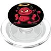 Funny Devil with Halo Outfit divertente, dorato, alone, diavolo, grafico, in, cartone animato, stile PopSockets PopGrip per MagSafe