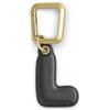 UNTAGS - Charm Lettera L - Materiale Effetto Pelle - Ciondolo per Smartphone, Portachiavi con Moschettone in Metallo Colore Oro Incluso - Nero