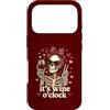 Tipsy Bones Studio Custodia per iPhone 17 Pro Scheletro divertente Wine O'Clock Pretty Red Bow Goth Valentine