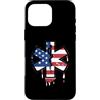 Paint Dripping Patriotic 4th of July US Custodia per iPhone 16 Pro Max Paramedico EMT Primo soccorritore SME Bandiera Americana USA Drip