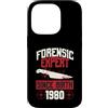 True Crime Merch for Investigative Crime Custodia per iPhone 14 Pro Esperto forense dalla nascita 1980 Compleanno a tema crimine vero