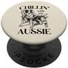 Australian Shepherd Dog Lover Gifts Chillin 'with my Aussie Dog Summer Lounge Chair PopSockets PopGrip Adesivo