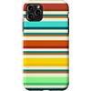 Y2K Retro Aesthetic Stripes Pattern Desi Custodia per iPhone 11 Pro Max Y2K Stripe Pattern Bordeaux Teal Giallo Retro Estetica