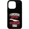 True Crime Merch for Investigative Crime Custodia per iPhone 13 Pro Esperto forense dalla nascita 1982 Compleanno a tema crimine vero
