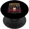 Sommelier Vineyard Tasting Sip Designs Invecchiare come un buon bevitore di vino Vino Compleanno PopSockets PopGrip Adesivo