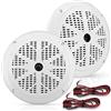 Pyle Altoparlanti Marini, 16,5 Cm 2 Vie Waterproof 120 Watt, Casse Audio, Stereo da Esterno per Casa, Barca, Veicoli Aperti, Speaker, Bianchi