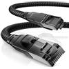 CSL-Computer CSL - Cavo di rete CAT 8.1 40 Gbits - 3 m - Cappotto di cotone - Black Series - Cavo patch LAN RJ45 - Gigabit Ethernet Cable - 40000 Mbits - schermatura S/FTP PIMF - compatibile con Cat 6 Cat 7