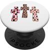 Trendy Grace Designs Carino Christian Coquette Croce Rosa Leopard Faith Design PopSockets PopGrip Adesivo