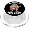 Funny Fathers Day Birthday Designs Divertente uomo delle caverne che suona scherzi sull'età della chitarra per uomini padri papà PopSockets PopGrip per MagSafe
