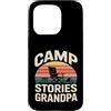 Grandpa Camping Campfire Camper Custodia per iPhone 15 Pro Sedia da campeggio Storie Nonno Camping fire