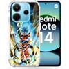 Cokitec Custodia rinforzata per Xiaomi Redmi Note 14 4G Manga Dragon Ball Sangoku, colore: Bianco