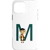 Timowo Studio Custodia per iPhone 16 Pro Max Giraffa Diploma Lettera M Alfabeto Animale