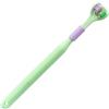 HuaDmaing Spazzolino da denti a 3 lati per autismo, con tre setole, da viaggio, per adulti e bambini, per la cura dei denti e delle gengive (verde)