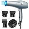 BANNILU Phon Capelli Professionale 30m/s Asciugacapelli, 120 Milioni di Ioni Negativi, Asciugatura Rapida per Salone e Casa, 3 Temperature, 2 Velocità, 4 Accessori (Diffusore + Ugelli) (Argento)