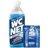 Wc Net - Tavoletta Brilliant Salty Breeze, Detergente Igienizzante Solido per Wc + Gel Salty Breeze, Detergente Liquido per Wc, Texture Glitterata, Profumo Fresco
