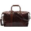 SID & VAIN® borsa viaggio tracolla vera pelle AUSTIN grande borsone bagaglio a mano sportiva duffle bag weekend uomo donna marrone prodotto artigianale