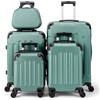 LEADZM Set di Valigie Rigide 5 Pezzi con Beauty Case, Set Valigie con Rinforzi Angolari, Luggage Suitcase Grande 23 kg in ABS (Turchese)