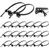Kunxing Fascette stringicavo con clip, 20 fascette stringicavo in PV, resistenti ai raggi UV, con clip, fascette con clip, per clip di fissaggio solare, clip di montaggio solare, fotovoltaica, 20 cm