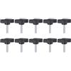 QUARKZMAN 10 Pezzi Manopole Aletta T Viti Testa Zigrinata M4 x 20mm Filettatura Maschio Standard Manopole T/Z Plastica Maniglie Regolabili Manopole Serraggio Mano Vite Testa Zigrinata, Nero