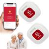 DAYTECH Tuya WiFi Smart SOS Chiamata Button, Wireless Panic Button, Allarme Personale per Anziani Anziani Pazienti Disabili Disabili Disabili, 2 Pulsanti di Emergenza Ricaricabili, Supporta Solo