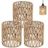 PORFOYO 3 paralumi in rattan boho piccolo, paralume in rattan, E27, paralume di carta per lampada da terra, lampada da tavolo, lampade a sospensione, lampade da specchio, paralume a sospensione, paralume a