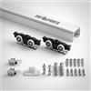 FIP Porte, Binario Porta Scorrevole Silver Portata 120 kg, Kit Alluminio Anodizzato, Fissaggio a Soffitto o Parete, Scorrimento Silenzioso, Misure da 120 a 300 cm, (190 cm, Bianco fissaggio superiore)