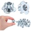 M METERXITY 100-Pack M8x11mm Dado A T 4 Branche In Acciaio Al Carbonio Inserti Filettati Per Legno/Appigli Da Arrampicata/Mobili Dadi Anticorrosione