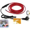 TEOV Cavo riscaldante antigelo, cavo riscaldante autoregolante, con termostato e spina Schuko, cavo riscaldante per tubi per protezione antigelo 25 W/M 230 V IP65, 14 m