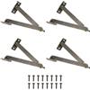 QUARKZMAN 4 Pezzi Cerniere Di Supporto A Ribalta, Cerniere Di Ritenuta Con 16 Viti Per Mobili Scatole Di Legno Astucci, Bronzo (Lunghezza Piega 4.3/110mm, Larghezza Piastra 0.4/11mm)