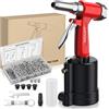 JUSTOOL Pistola Pneumatica per Rivetti Set 500Pz Rivetti Rivettatrice Pneumatica 4 Taglie 2.4mm-4.8mm Kit Rivettatrice ad Aria per Casa Ristrutturazione Industria Riparazione Auto