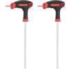 QUARKZMAN 2 Pezzi Chiave A Brugola A Manico A T 3mm Metrica 145mm Lunghezza Braccio Lungo Cr-V Chiave A Brugola Interna Chiavi A Brugola Strumenti Per Manutenzione Rosso Nero