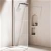 Daromigo Pannello doccia 100 x 200 cm per doccia, vetro di sicurezza monolocale da 5 mm, per doccia walk-in, telaio completo in alluminio, gamma di regolazione 0 - 10 mm, montaggio a sinistra/destra