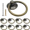Uenhoy 10 maniglie ad anello vintage per cassetti, armadi, armadi, bronzo, 3,5 cm